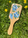Blue swirl hand painted hairbrush