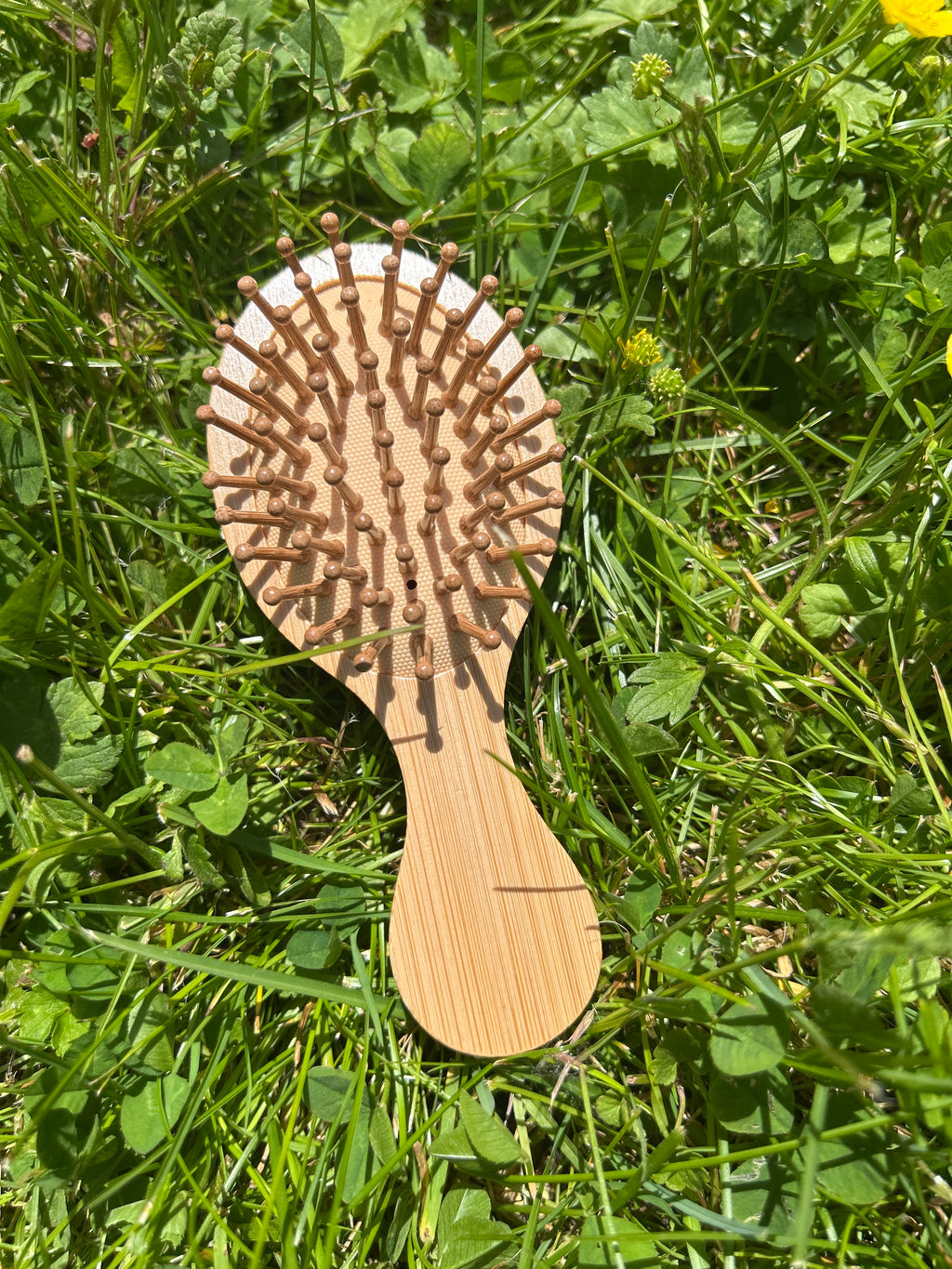 Blue swirl mini hand painted hairbrush