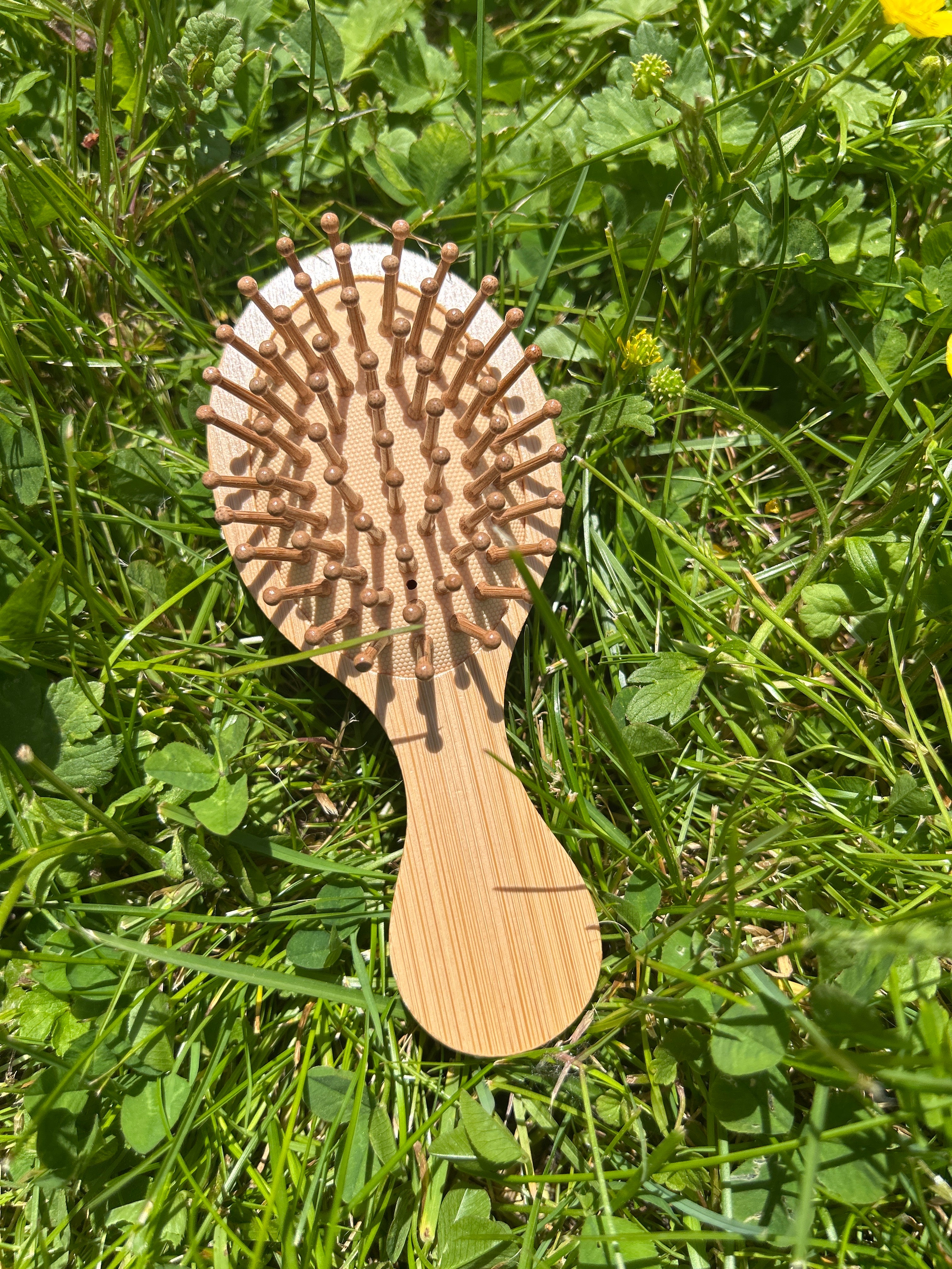 Blue swirl mini hand painted hairbrush
