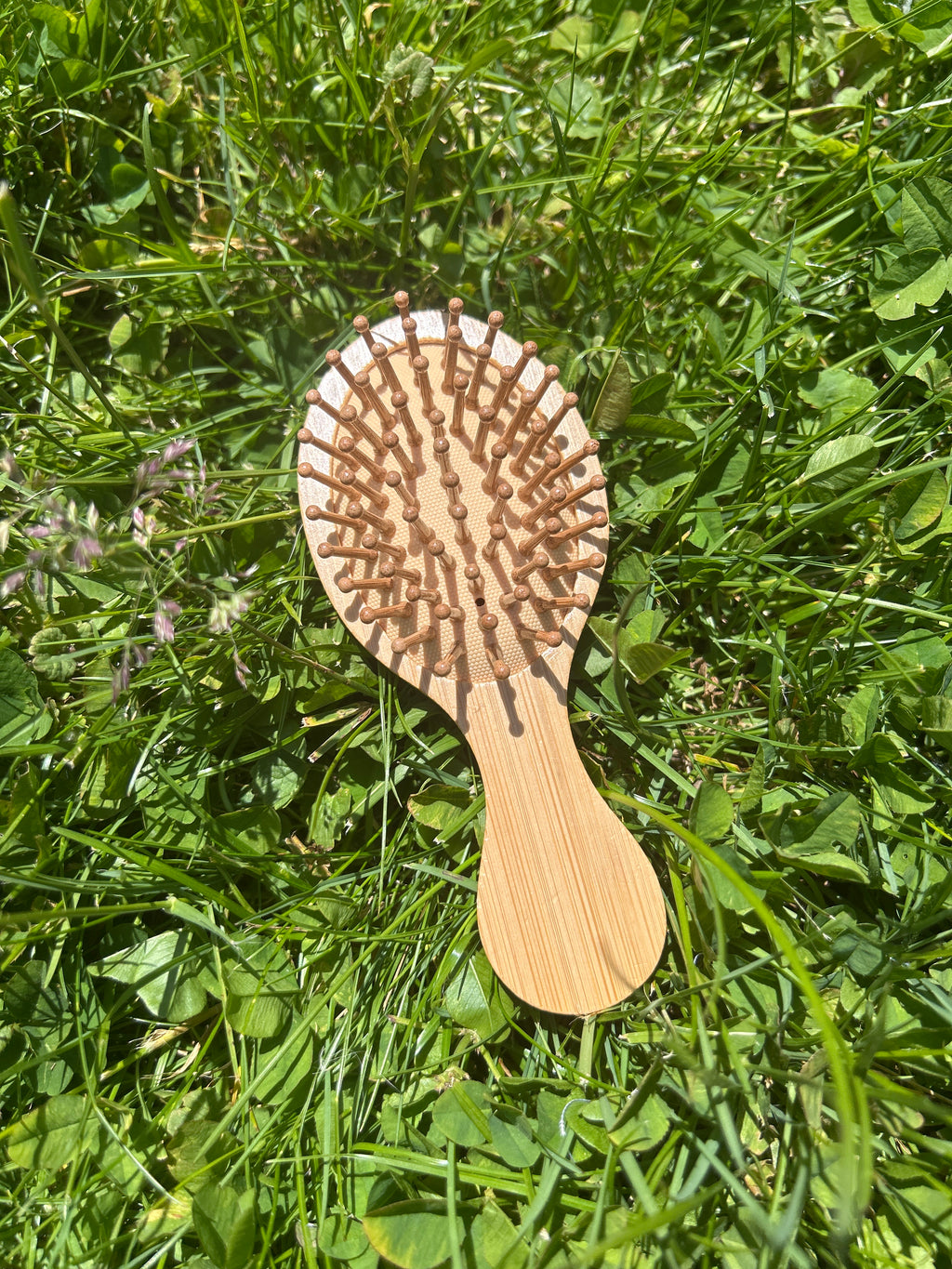 Sun/moon mini hand painted hairbrush