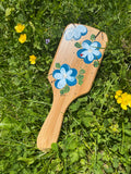 Meadow blue hand painted hairbrush