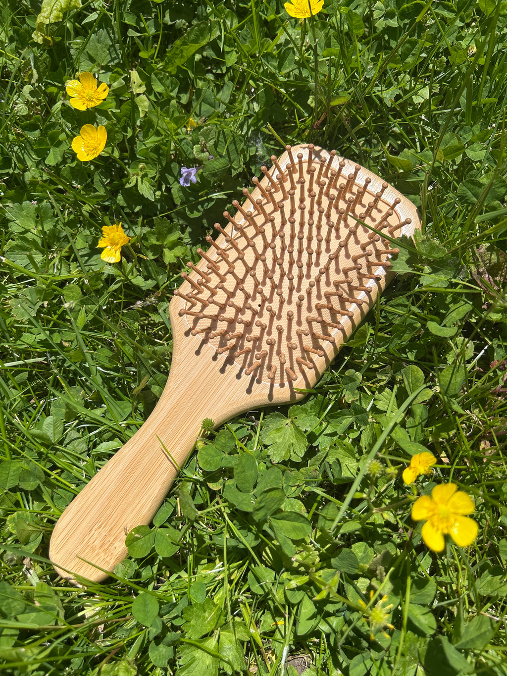 Meadow blue hand painted hairbrush