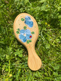 Blue swirl mini hand painted hairbrush