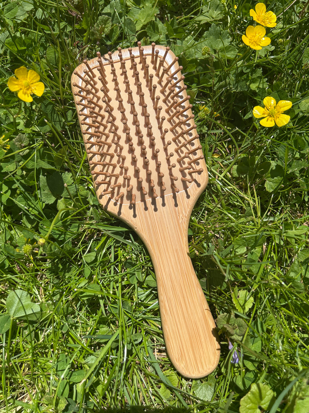 Blue swirl hand painted hairbrush