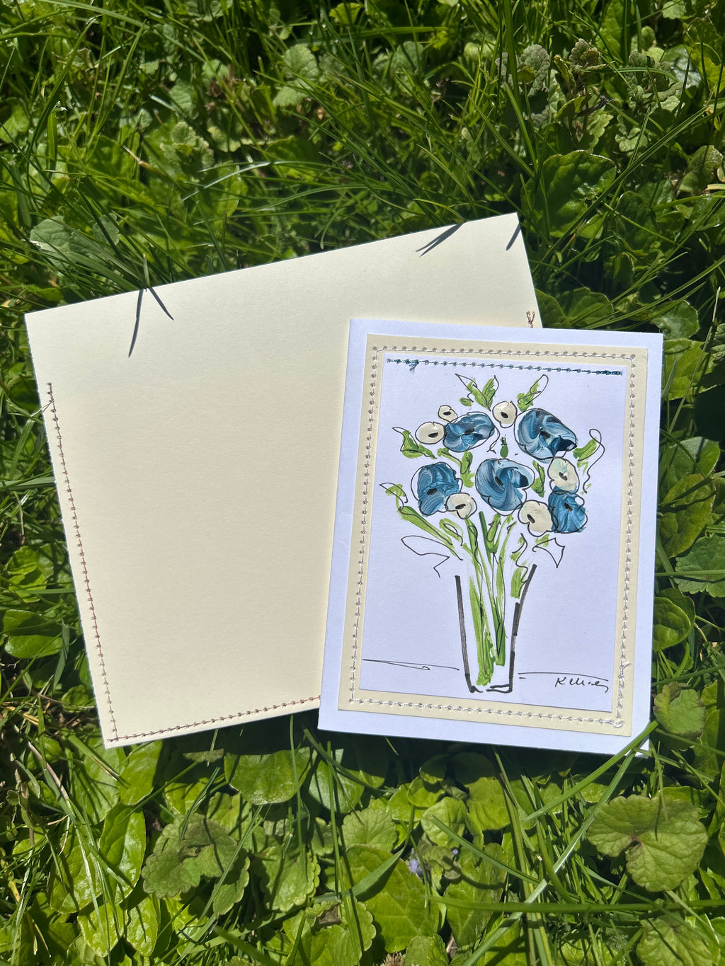 Blue hues vase note card
