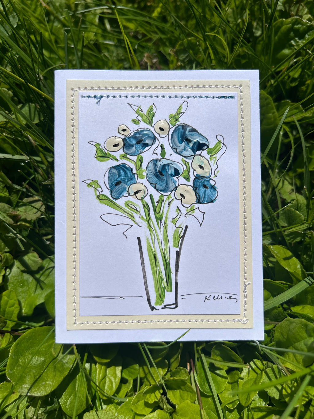 Blue hues vase note card