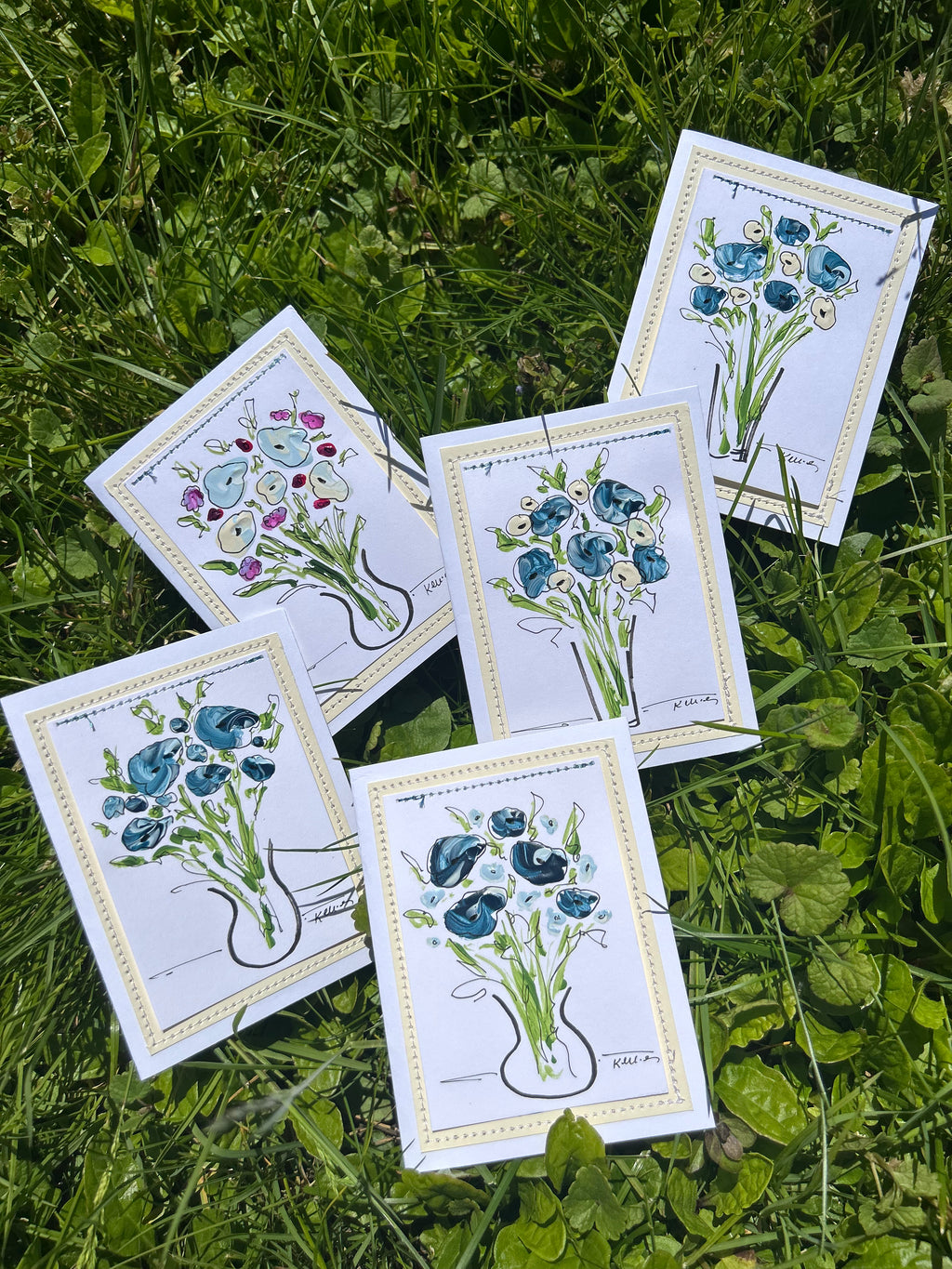 Blue hues vase note card