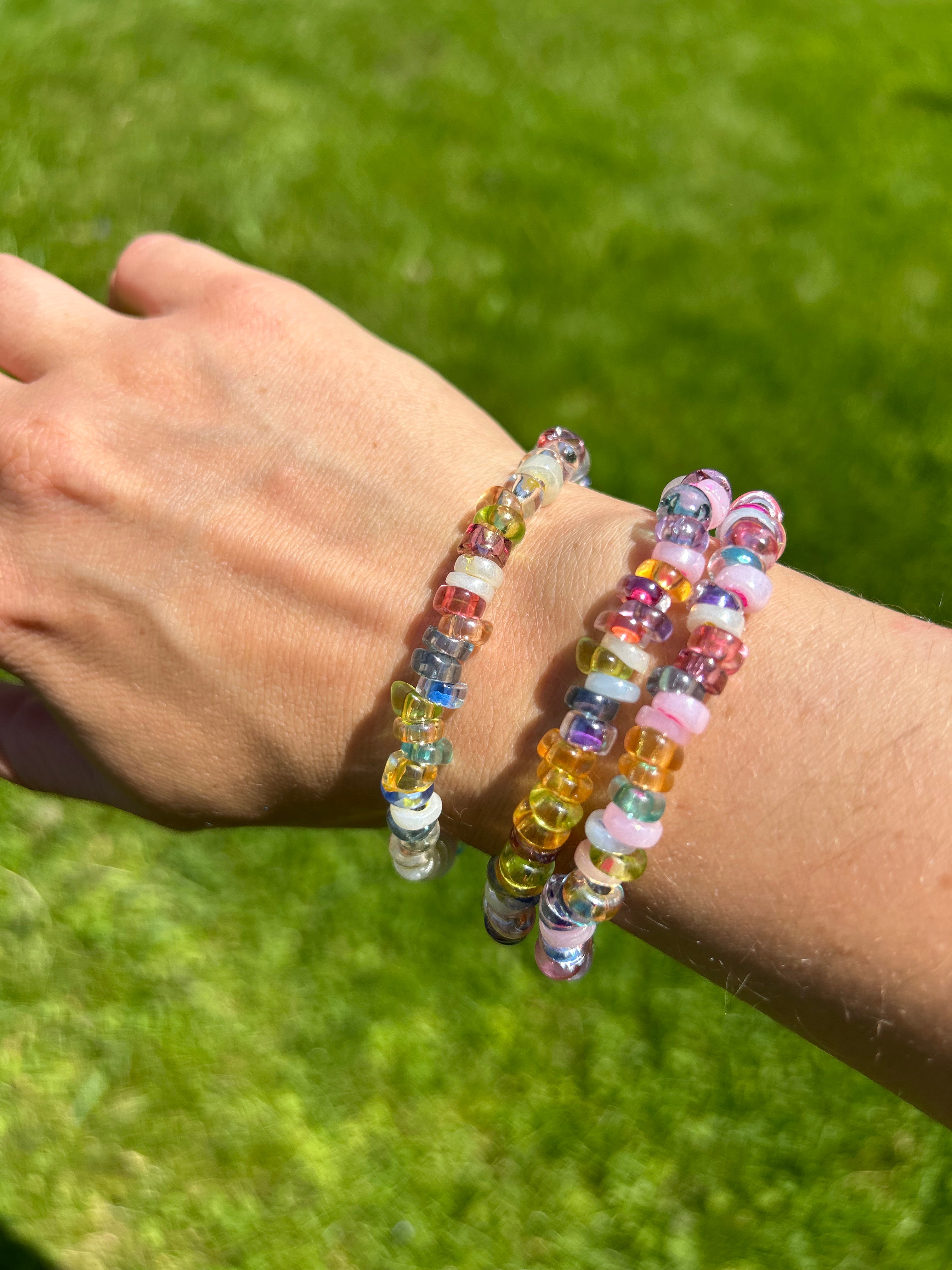 Summer glass bead bracelet
