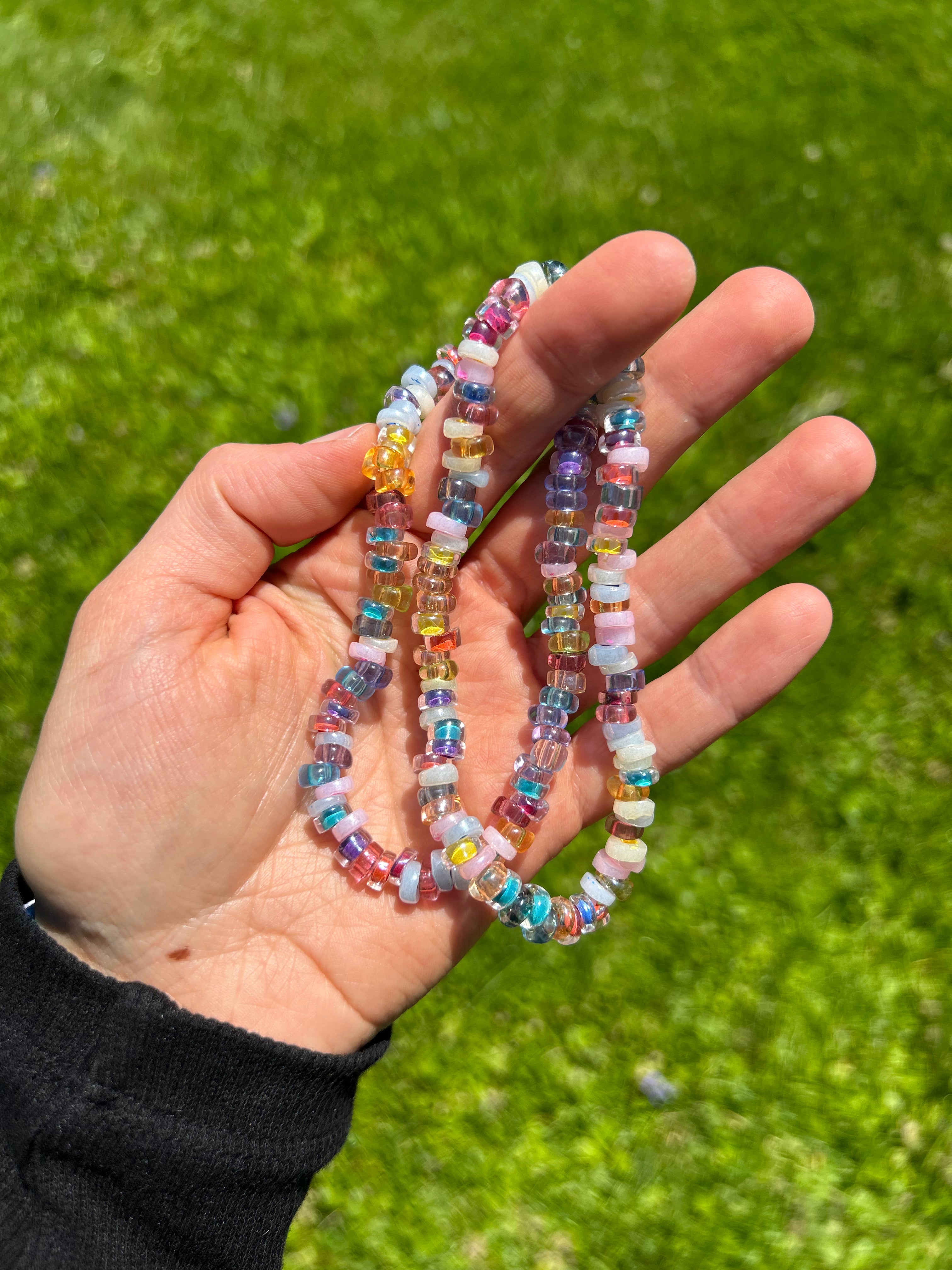 Summer glass bead anklet